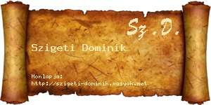 Szigeti Dominik névjegykártya